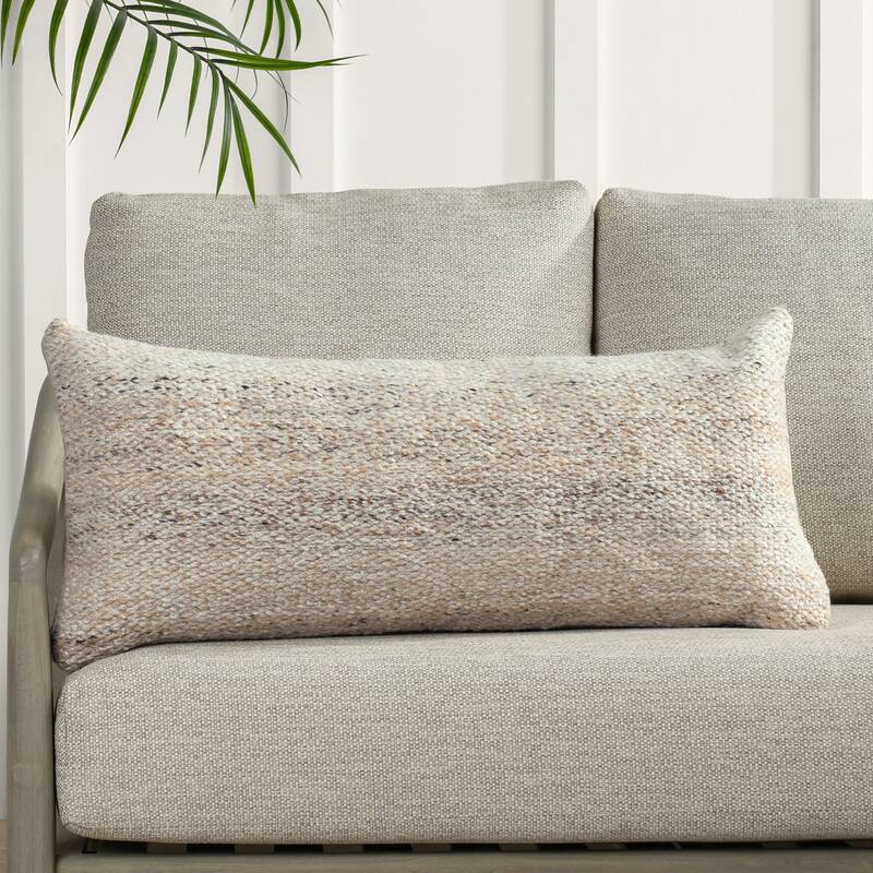Villa by Classic Home Stella Recycled Fabric Fabric Throw Pillow - 16x36 - Beige