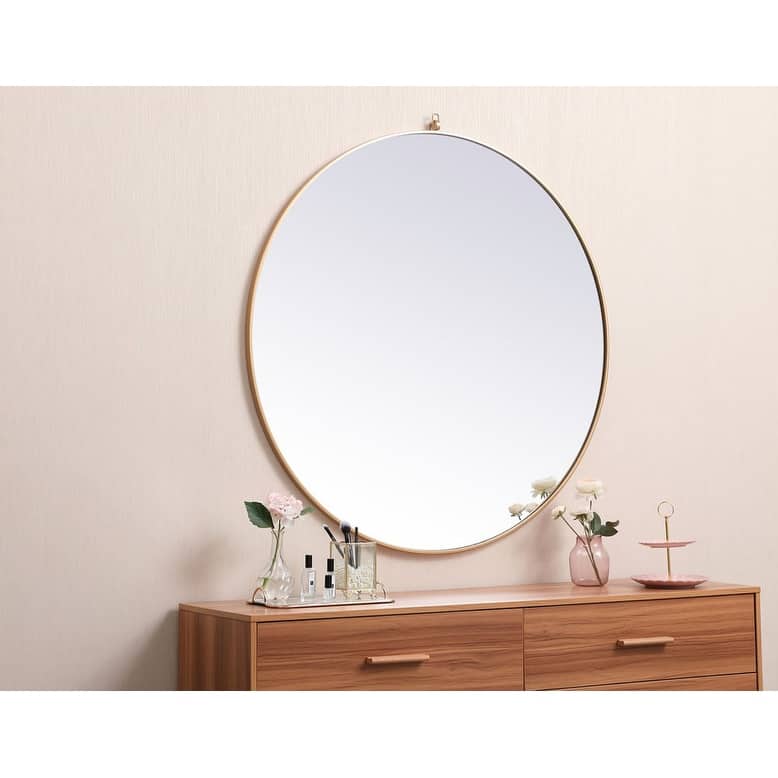 Elegant Lighting Eternity 45" Diameter Circular Beveled Metal Framed