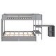 preview thumbnail 14 of 14, Pine Wood Twin over Full Bunk Bed with Shelves, Desk and Drawers