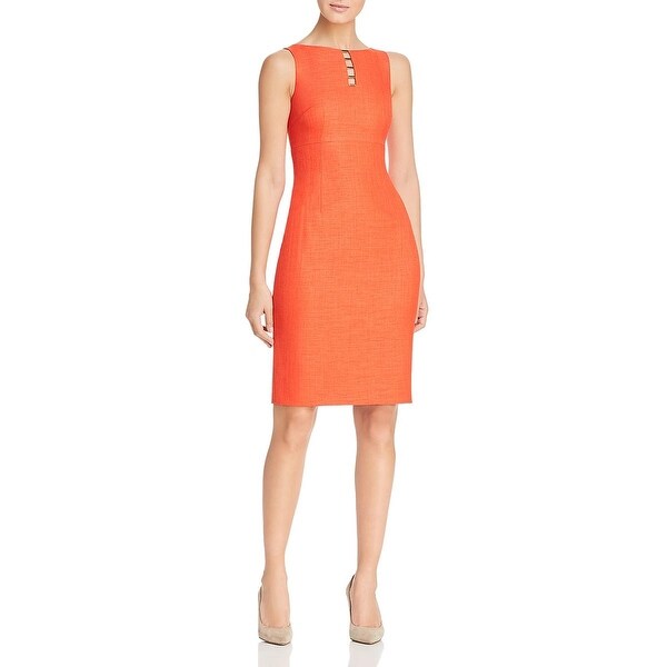 tahari orange dress