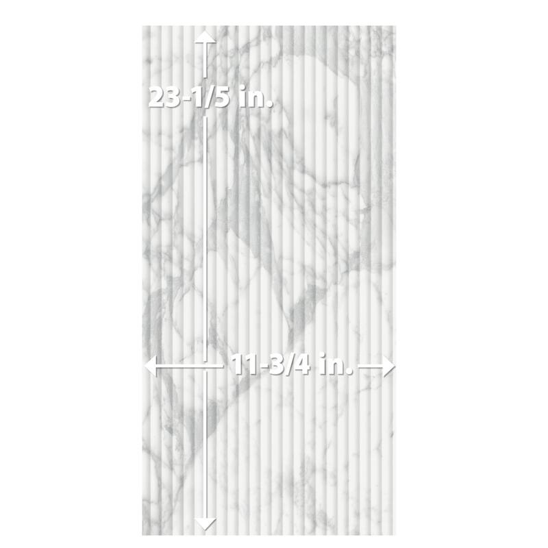 Merola Tile Reve Roseliere Deco Blanc 11-3/4" x 23-1/2" Porcelain Wall Tile