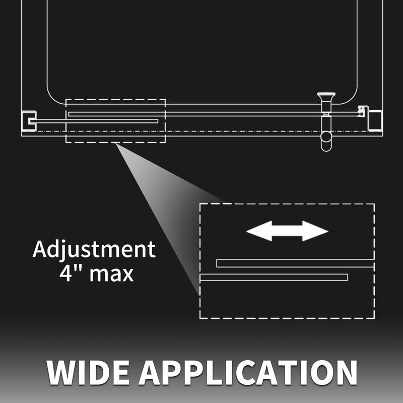 50-54''W x 71''H Pivot Frame Sliding Shower Door with 1/4"(6mm) Clear SGCC Tempered Glass in Black