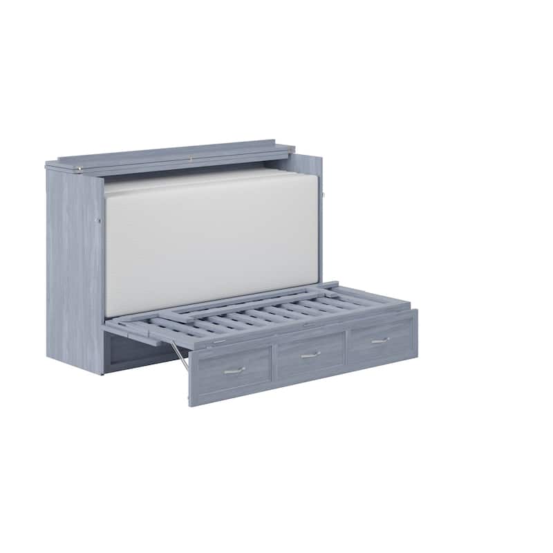 Murphy Bed Chest Driftwood - Space Saving Bed with Storage - Furniture
