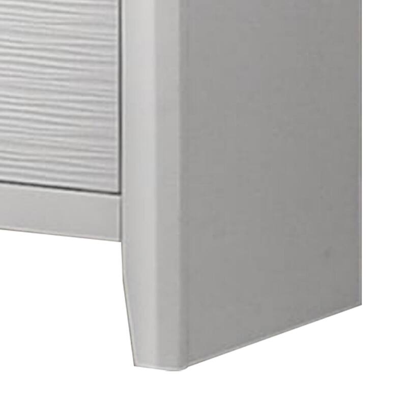 White/Chrome 2 Drawer 16.4 in. W Nightstand with Sturdy Knob Pulls