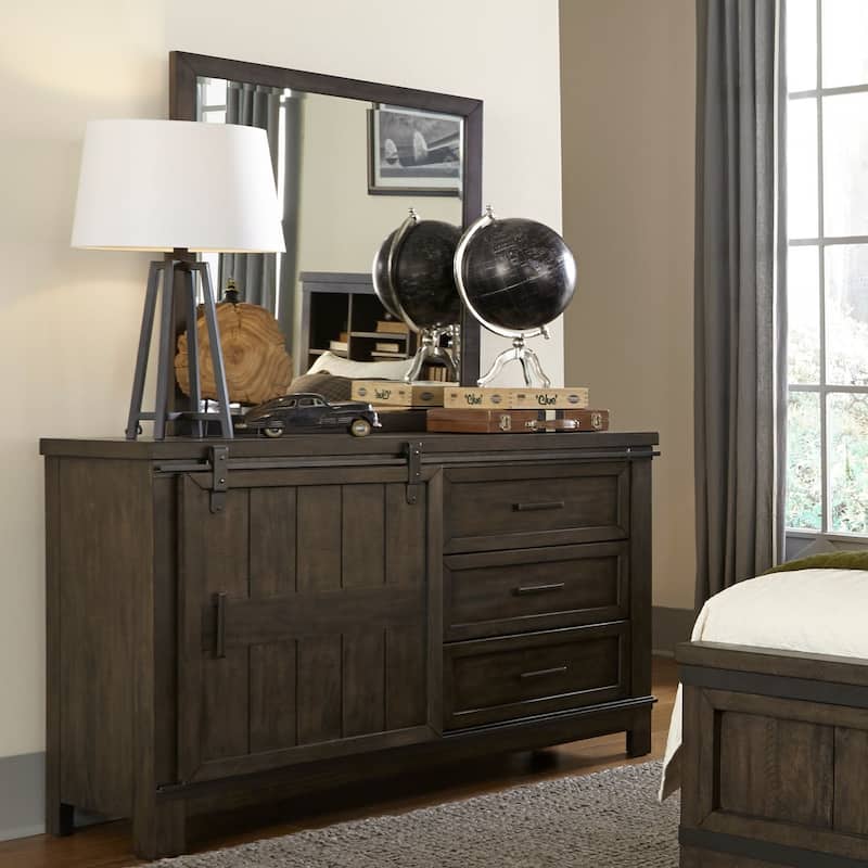 Thornwood Hills Rock Beaten Brown Mirror