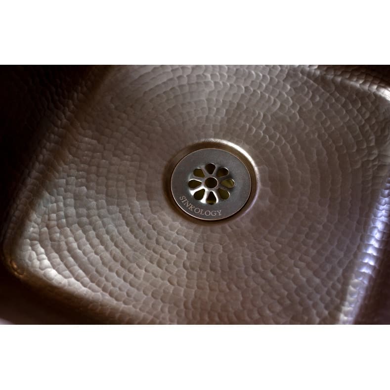 SinkSense 1.5" Grid Sink Drain in Aged Copper - No Overflow