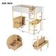 preview thumbnail 4 of 93, Teddy Fleece Loft Bed with Foldable Study Table, 4 Storage Drawers and Shelves Wood High LoftBed Frame for Bedroom