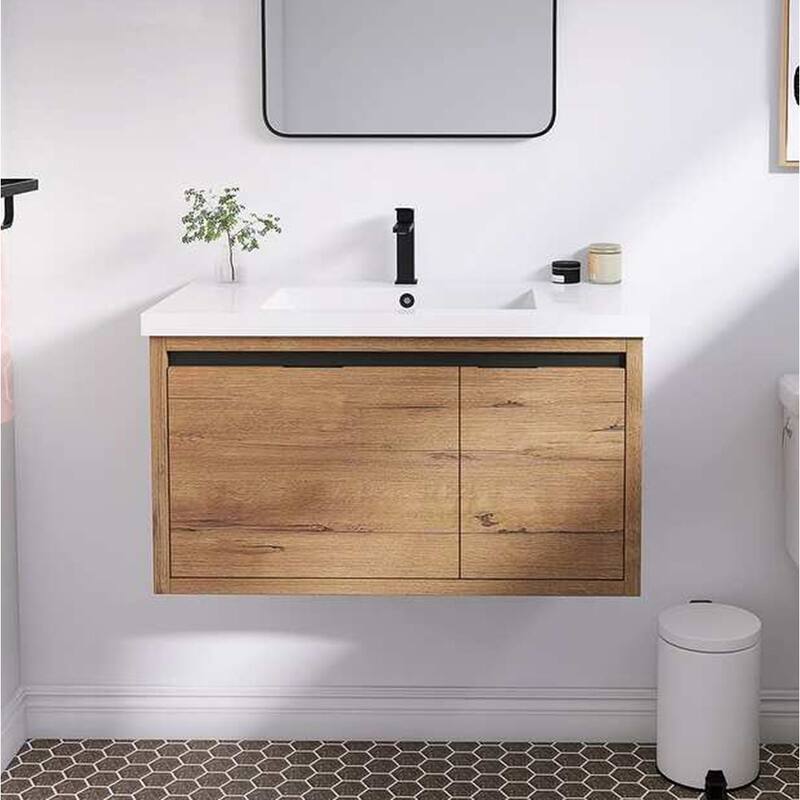 Beingnext 24"/30"/48" Bathroom Vanity with Sink, Floating Bathroom Vanity With Soft Close Door