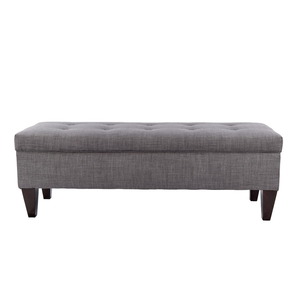 Brooke Button Tufted Long Storage Bench Ottoman