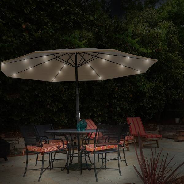 Shop Black Friday Deals On Boynton 10 Foot Patio Umbrella With Solar Powered Led Lights By Havenside Home On Sale Overstock 26855667