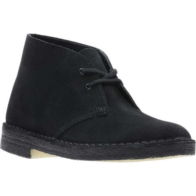 clarks desert boots womens black
