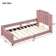 preview thumbnail 36 of 55, Casual Upholstered Daybed with Guardrail, Classic Headboard Footboard, Wood Slat Support Bed for Children Kids Platform Bed