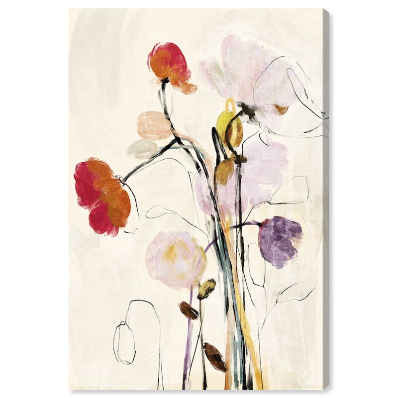 Wynwood Studio Canvas Floral and Botanical Floral Abstract Vase White and Vanilla Farmhouse Wall Art Canvas Print