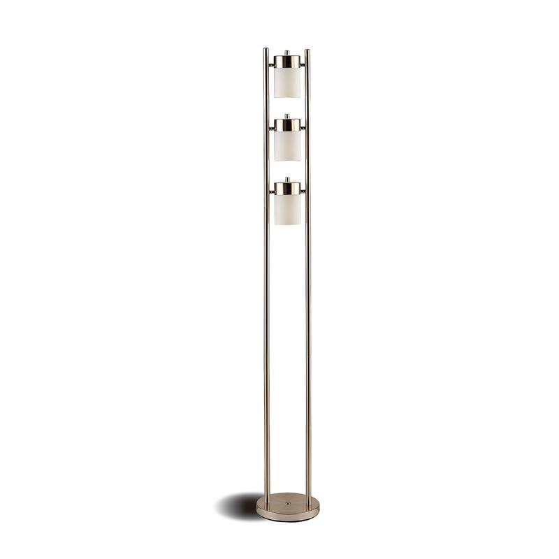 Paragon Silver 3-Swivel Lights Metal Floor Lamp - Silver
