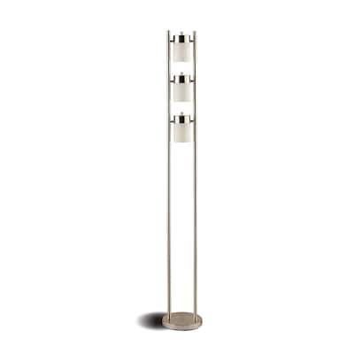 Paragon Silver 3-Swivel Lights Metal Floor Lamp