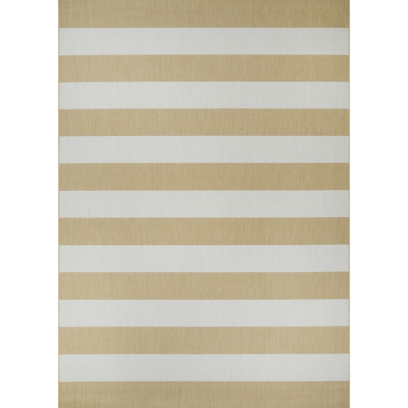Dream Decor Rugs Hampton Striped Indoor Outdoor Area Rug - 2' x 3'7" - Butterscotch/Ivory