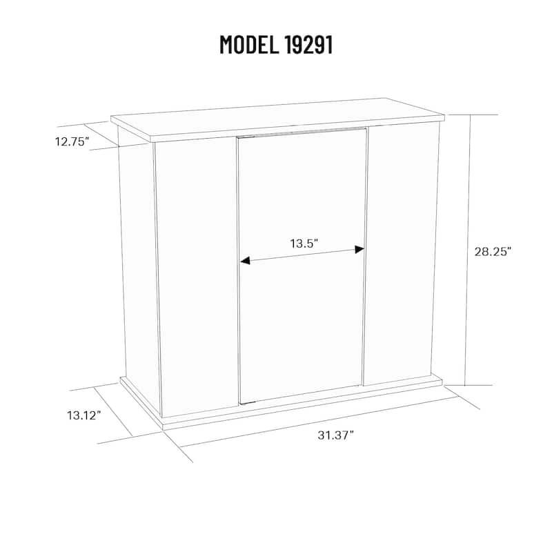 Aquatic Fundamentals 29/37 Gallon Black Aquarium Stand with Storage