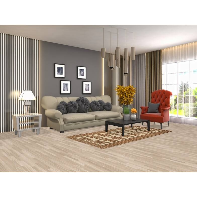 Hand Knotted Oriental 100% Wool Carpet Traditional Geometric Beige & Ivories Balouch Runner Rug - 6' 8'' X 3' 4''