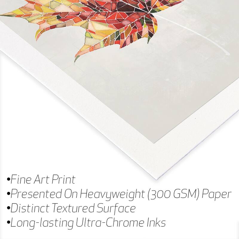 Fall Mosaic Leaf III Fine Art Paper Print by Grace Popp - Multi - 32x24