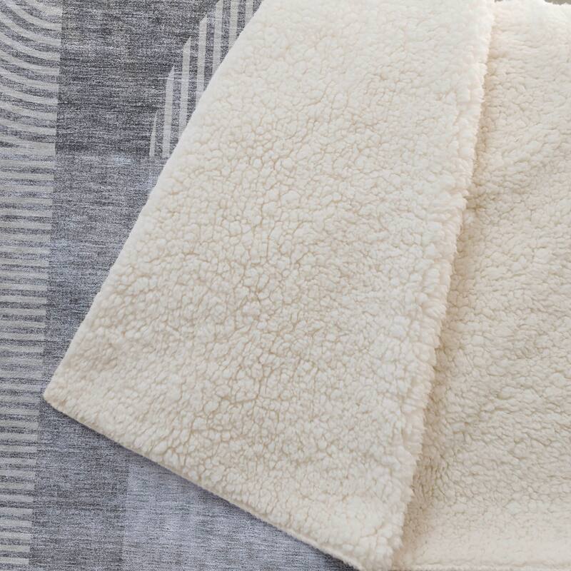Premium Machine Washable Modern Geo Sherpa Throw Blanket