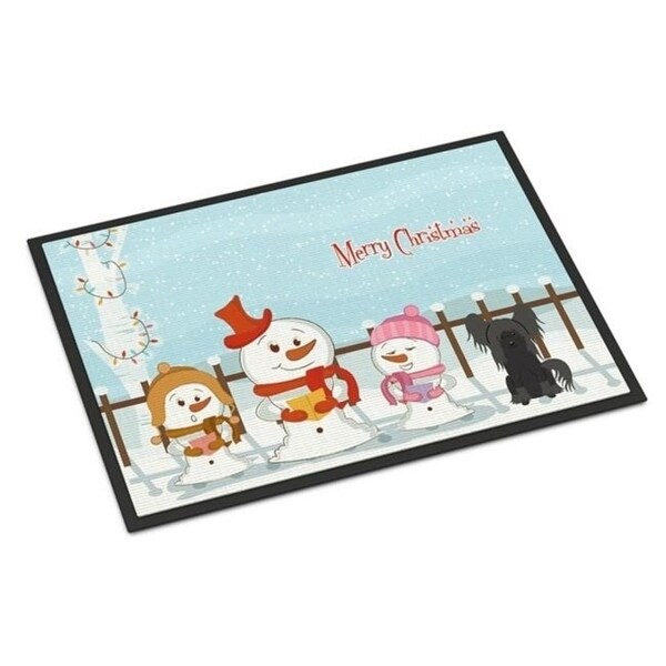 Carolines Treasures BB2443MAT Merry Christmas Carolers Chinese Crested Black Indoor or Outdoor Mat 18 x 0.25 x 27 in.
