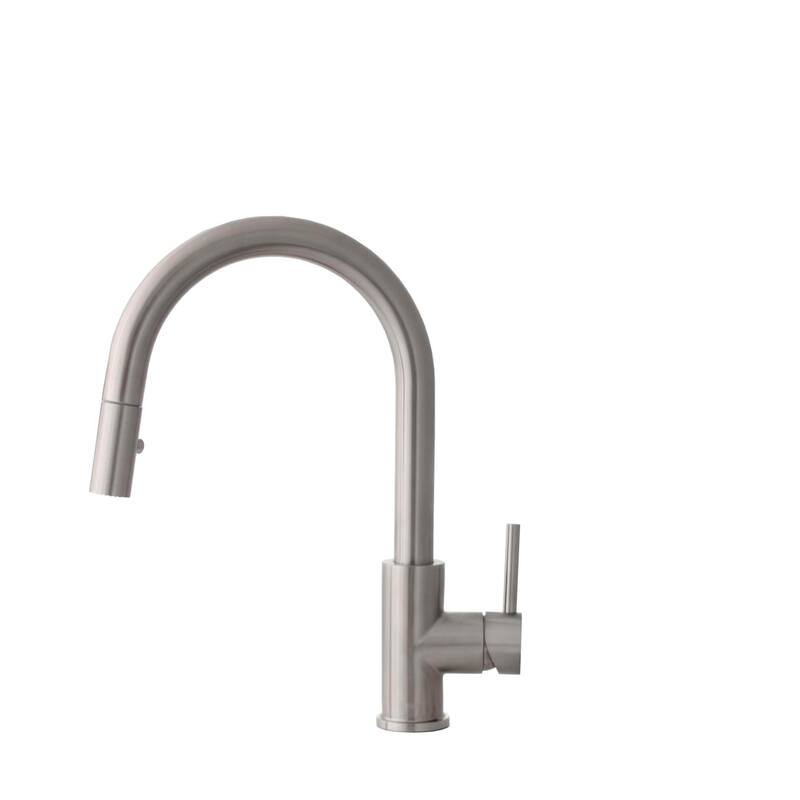 STYLISH Kitchen Sink Faucet Single Handle Pull Down Dual Mode in Stainless Steel - Faucet Height: 14 1/8" | Spout Height: 6 3/4"