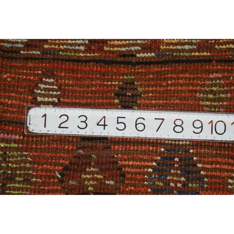 Moroccan Oriental Area Rug Handmade Orange Modern Wool Carpet - 6'5" x 9'8"