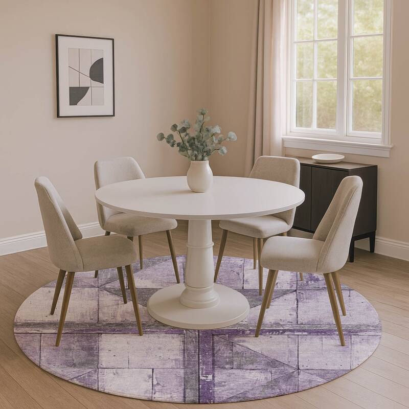 Premium Washable Super Soft Contemporary Geo Mayfield Rug - Purple - 8' x 8'