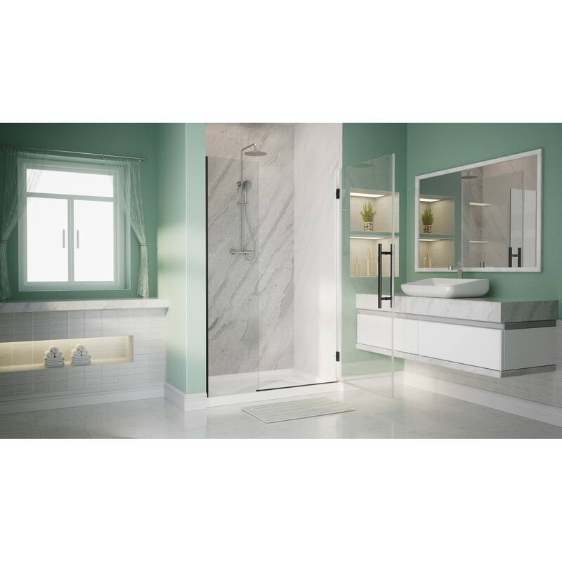i-Homare 36 in.W x 72 in.H Frameless Hinged Shower Door, SGCC certified 5/16 in Clear Tempered Glass