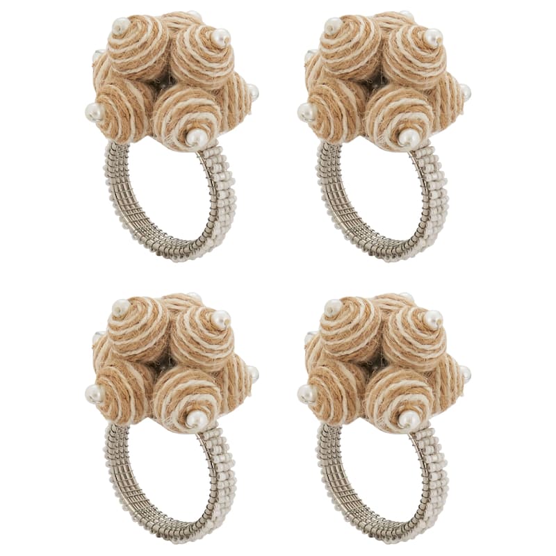 Spiral Ball Design Napkin Rings (Set of)