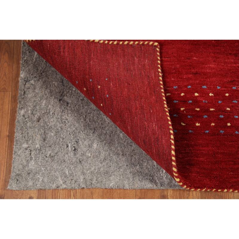 Tribal Red Gabbeh Oriental Area Rug Hand-Knotted Wool Carpet - 5'2"x 7'10"