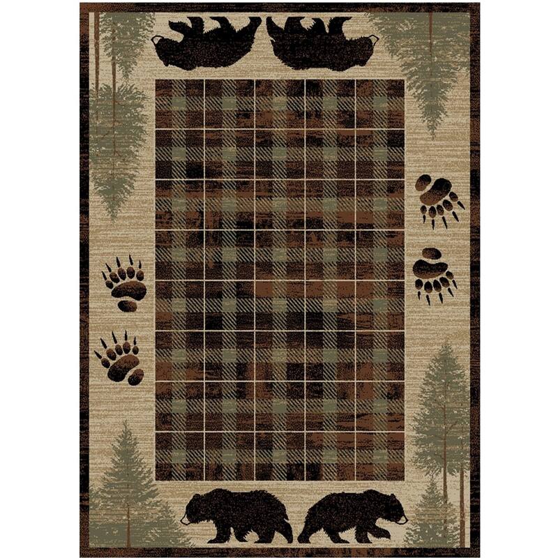 American Destination Big Timber Brown Lodge Area Rug - 7'10"x9'10"