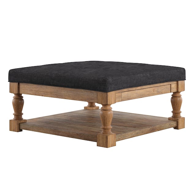 Lennon Baluster Storage Tufted Ottoman Table by iNSPIRE Q Artisan