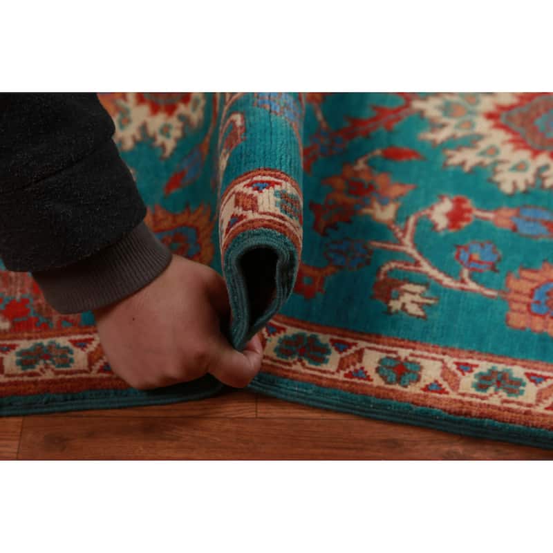 Traditional Kazak Oriental Foyer Rug Hand-Knotted Floral Wool Carpet - 2'0"x 3'0"