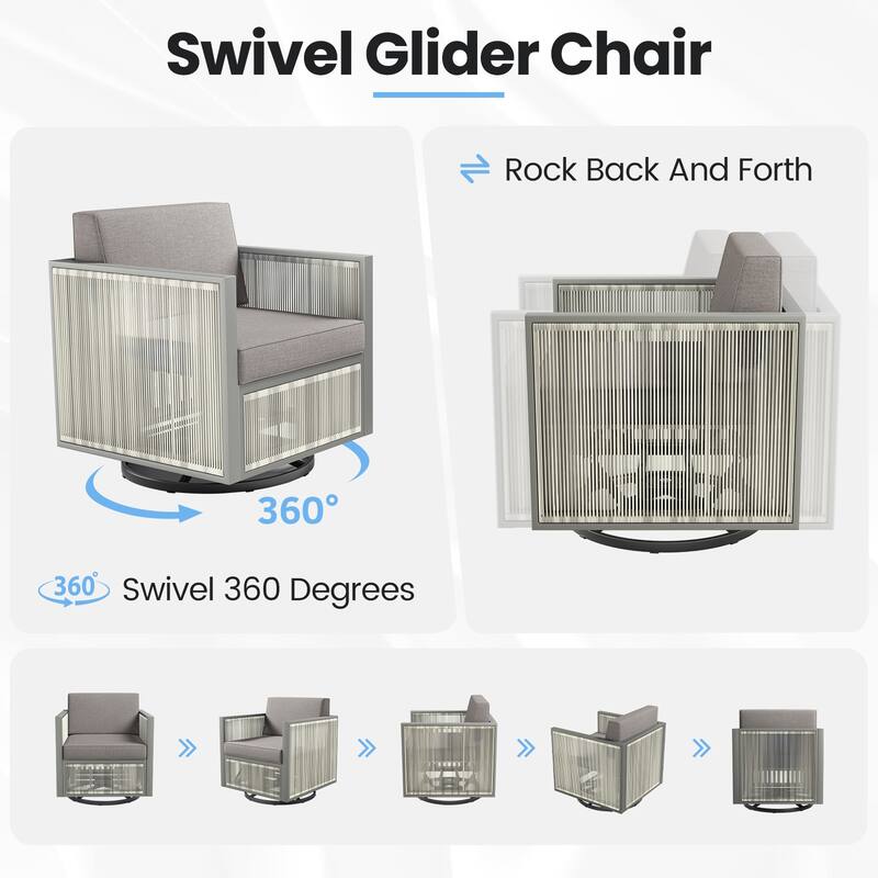 1 Piece Wicker Rocking Chair Swivel Chairs