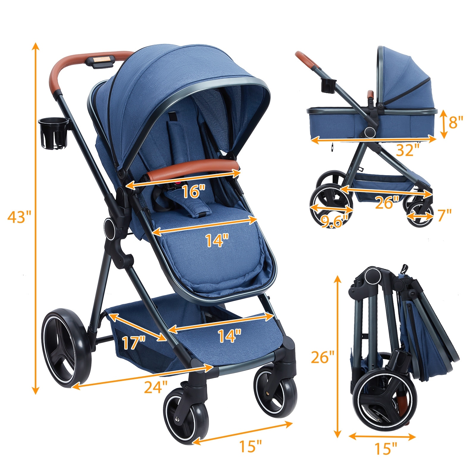 2 in 1 Convertible Baby Stroller with Bassinet Mode On Sale Bed Bath Beyond 40538484