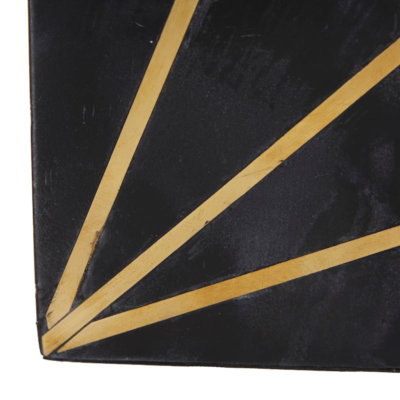 CosmoLiving by Cosmopolitan White Marble 8 lbs Geometric Decorative Bookends with Gold Inlay (Set of 2)