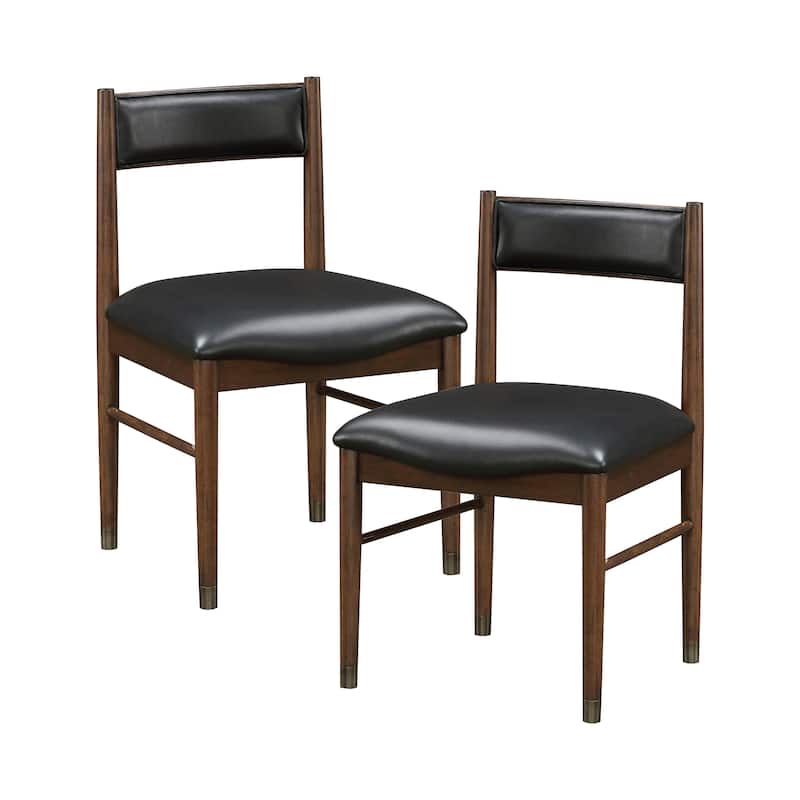 Perugia Leather Dining Chair (Set of 2) - Black / Cherry