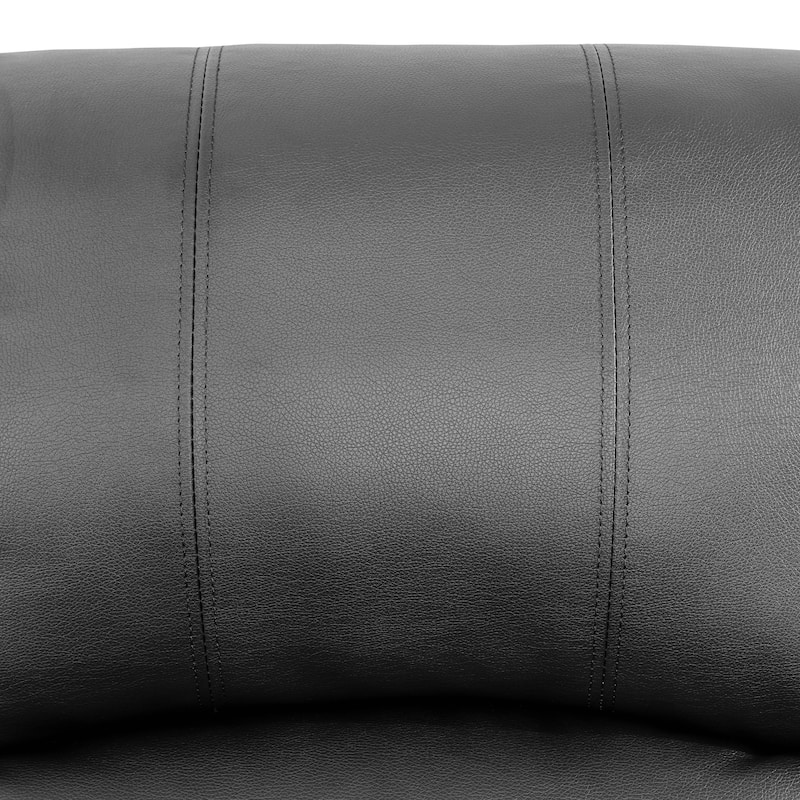 Black Semi PU And PVC 3-Piece Couch Living Room Sofa Set