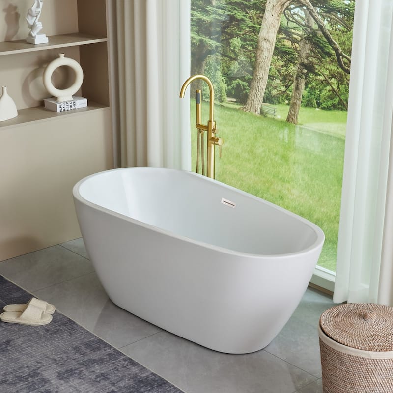 Vanity Art 59" Acrylic Freestanding Soaking Bathtub