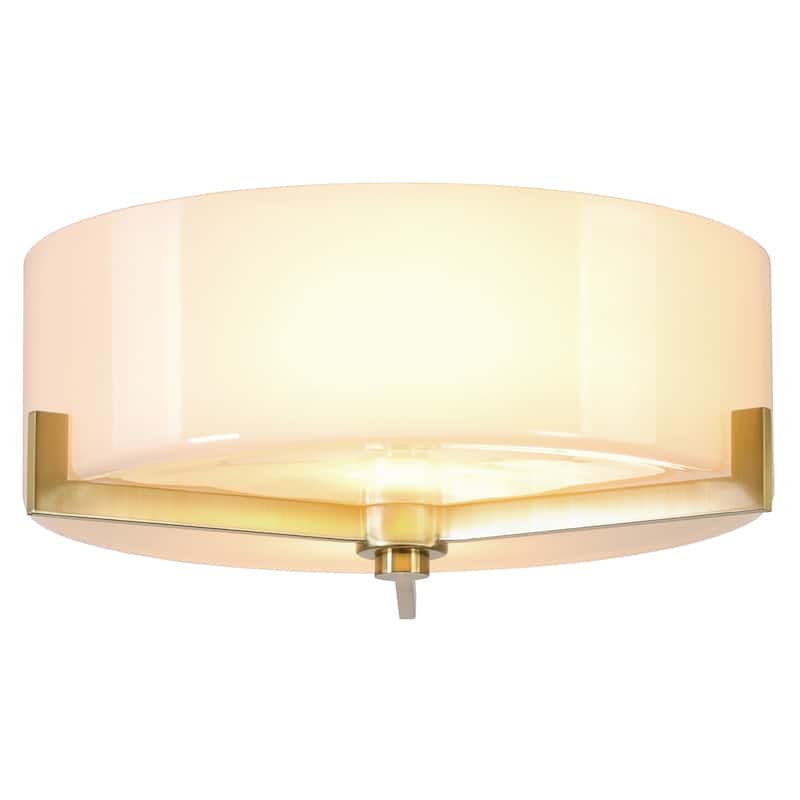 Hamlin 17.5" Wide 2-Light Semi Flush Mount with Glass Shade