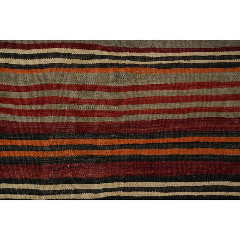 Hand Woven Oriental 100% Wool Carpet Southwestern Geometric Multi-Colored Kilim Area Rug - 9' 1'' X 5' 4''