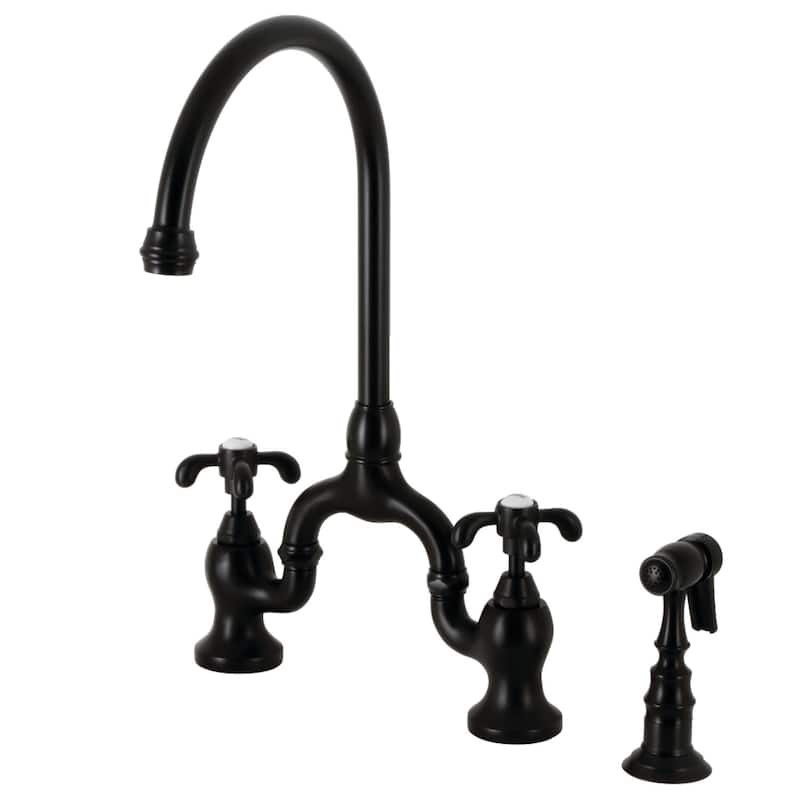 Kingston Brass KS779.TXBS French Country 1.8 GPM Bridge Kitchen Faucet