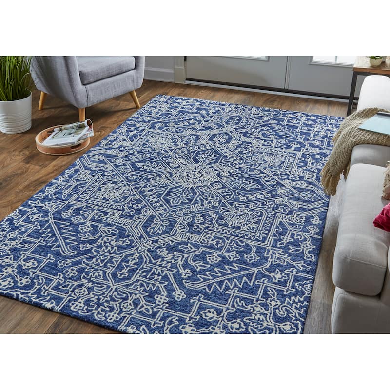 Grand Bazaar Natal Hand Tufted Medallion Transitional Area Rug