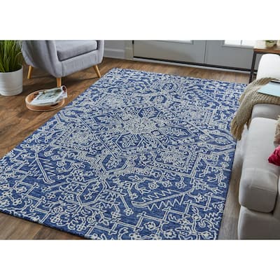 Grand Bazaar Natal Hand Tufted Medallion Transitional Area Rug