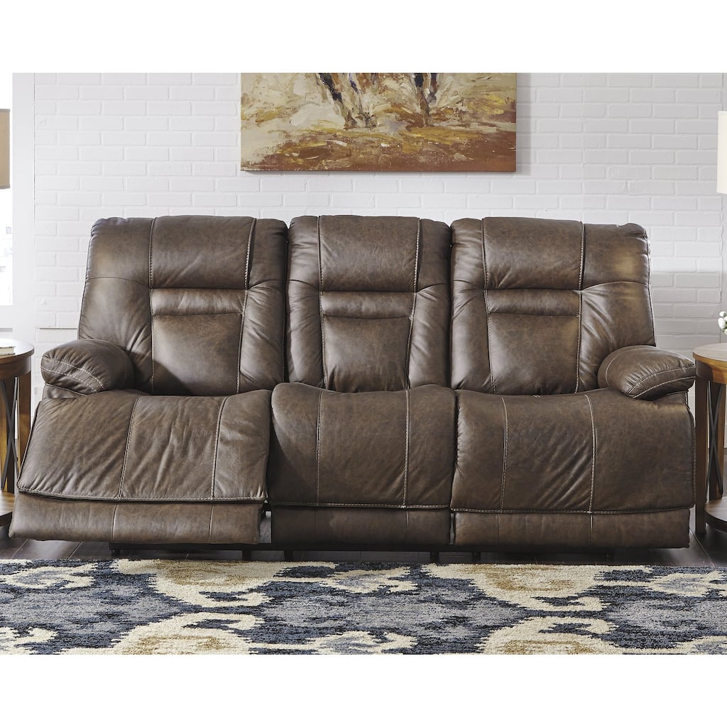 Signature Design by Ashley Wurstrow Leather Power Adjustable Reclining Sofa - N/A