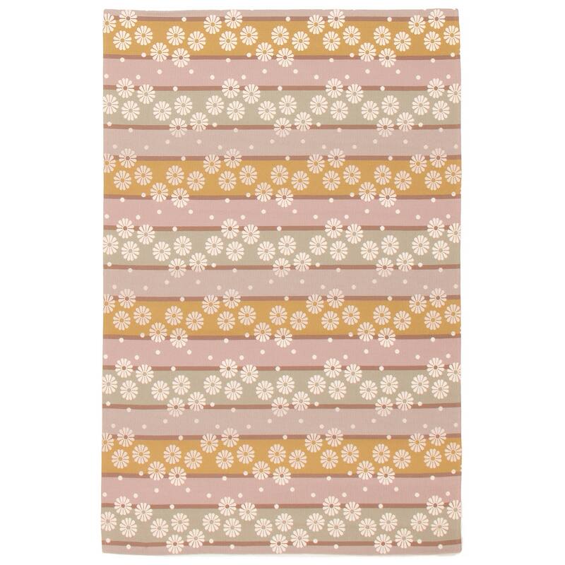 ECARPETGALLERY Machine Woven Lotus Mod Cotton Rug - 4'4 x 6'8 - Multi Color - 4'4 x 6'8