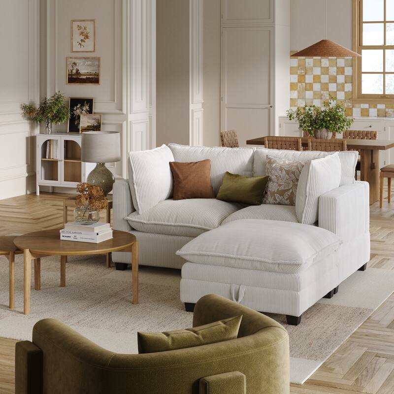 Chelsea Modern Cloud Modular Upholstered Sofa with Deep Seat and Plush Cushions