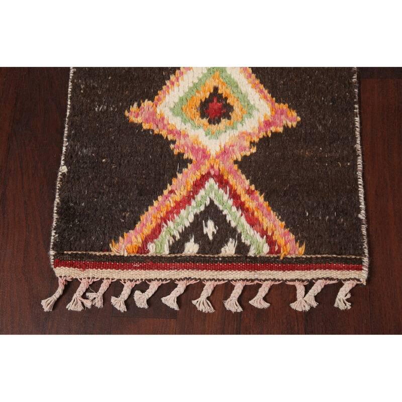 Tribal Geometric Oriental Moroccan Runner Rug Wool Hand-knotted Carpet - 2'0" x 8'10"