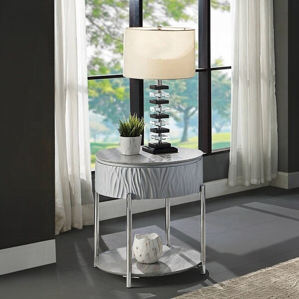 Grey gloss lamp table sales